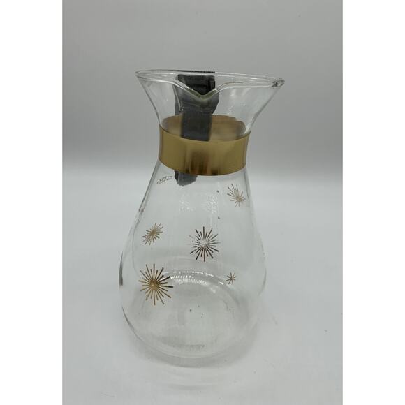 Vintage MCM Gold Starburst Pyrex Carafe 6 Cup No lid Read - Picture 2 of 7